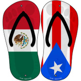 MEX|PR Flag Wholesale Novelty Metal Flip Flops (Set of 2)