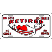 Retired With Hammock Wholesale Metal Novelty License Plate