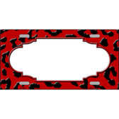 Red Black Cheetah Scallop Wholesale Metal Novelty License Plate