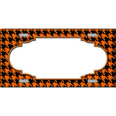 Orange Black Houndstooth Scallop Center Wholesale Metal Novelty License Plate