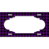 Purple Black Houndstooth Scallop Center Wholesale Metal Novelty License Plate