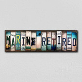 Marine Retired Wholesale Novelty License Plate Strips Wood Sign