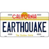 Earthquake California Novelty Wholesale Metal License Plate