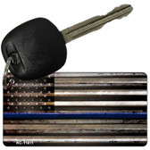 Police Thin Blue Line Corrugated Wholesale Novelty Metal Key Chain