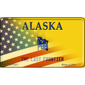 Alaska with American Flag Wholesale Novelty Metal Magnet M-12477