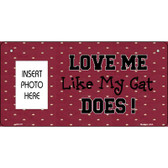 Cat Love Maroon Photo Insert Pocket Wholesale Metal Novelty Small Sign