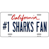 Number 1 Sharks Fan Wholesale Novelty Metal License Plate Tag