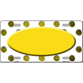 Yellow White Dots Oval Oil Rubbed Wholesale Metal Novelty License Plate