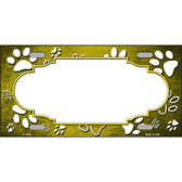 Paw Scallop Yellow White Wholesale Metal Novelty License Plate