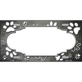 Paw Scallop Gray White Wholesale Metal Novelty License Plate