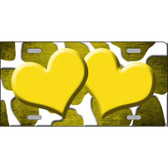 Yellow White Hearts Giraffe Oil Rubbed Wholesale Metal Novelty License Plate