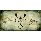 Scorpio Zodiac Novelty Wholesale Metal License Plate