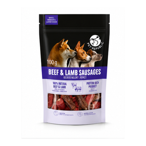 Pet Republic Sausages Beef & Lamb 100g