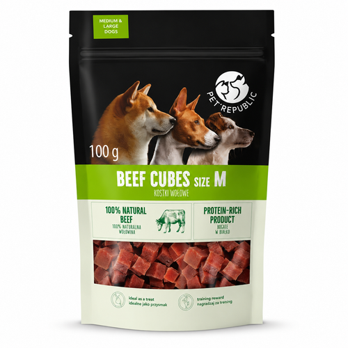 Pet Republic Beef cubes 100g size M