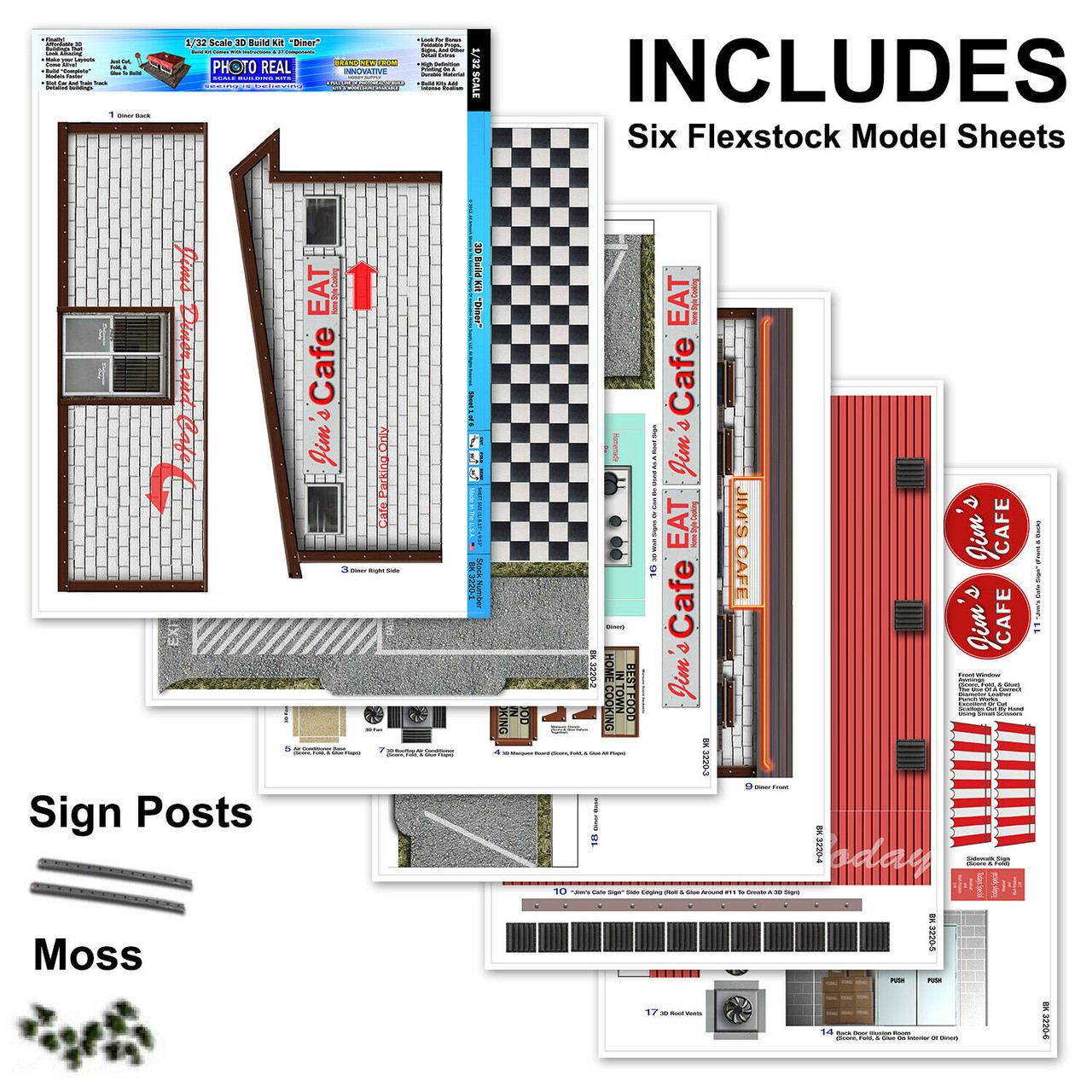BK 3220 1:32 Scale Diner Building Kit for Shop All by Innovative Hobby ...