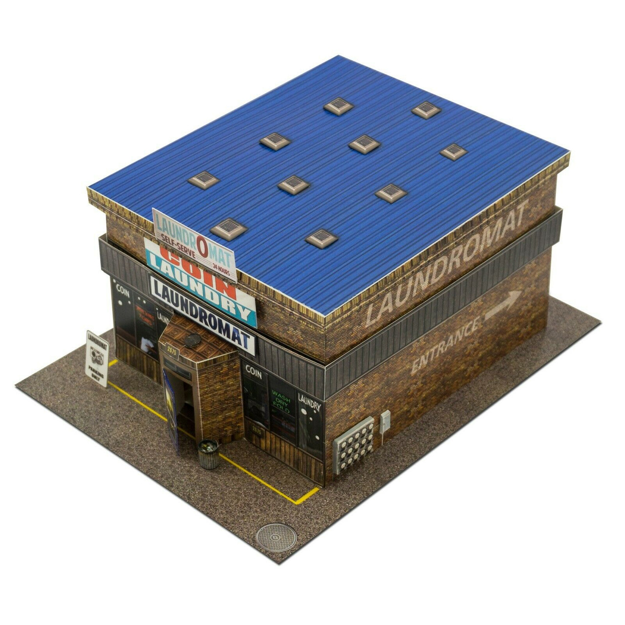 BK 4834 148 Scale Slot Car HO Laundry Laundromat Building Kit for Shop