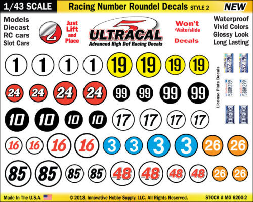 MG 62002 UltraCal High Def Racing Number Roundel Decals Style 2 143