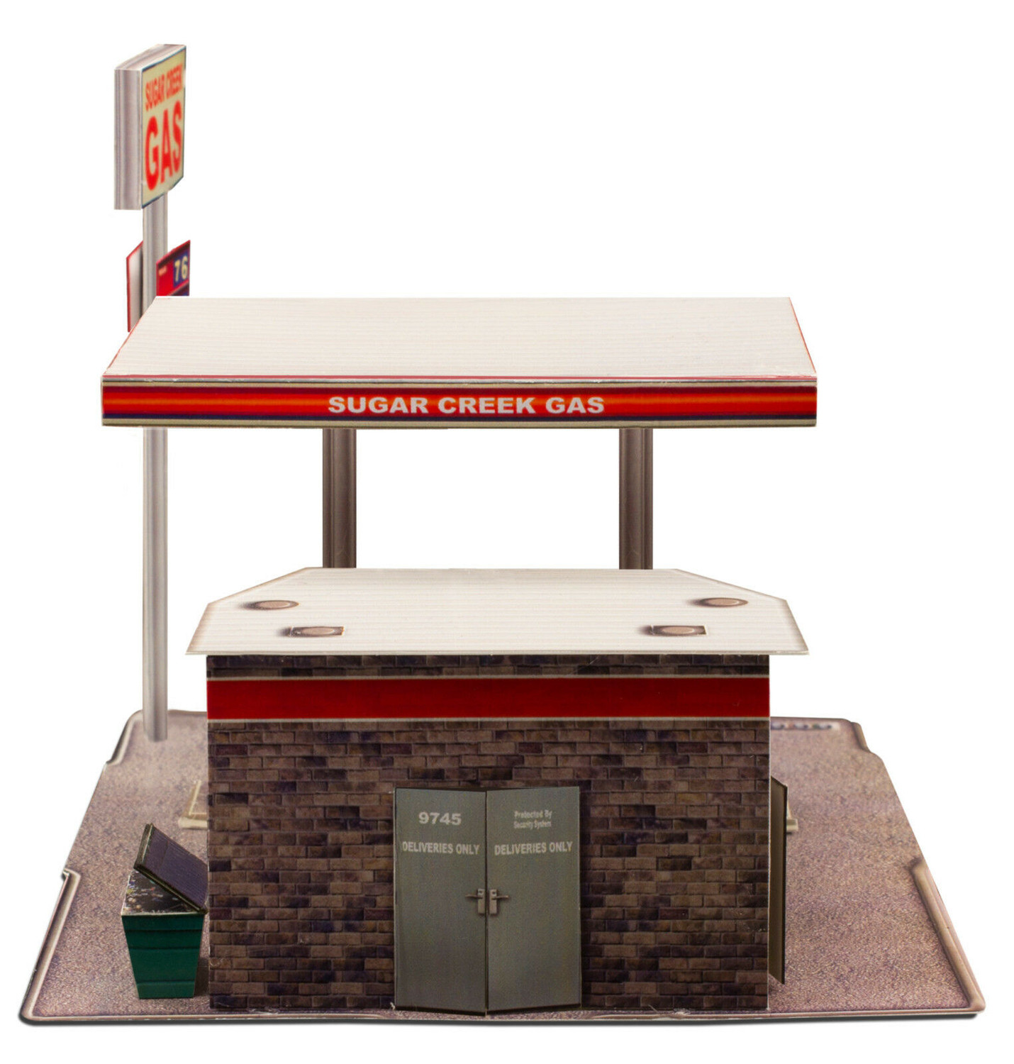 BK 4808 1:48 Scale "Modern Gas Station" Photo Real Scale Building Kit