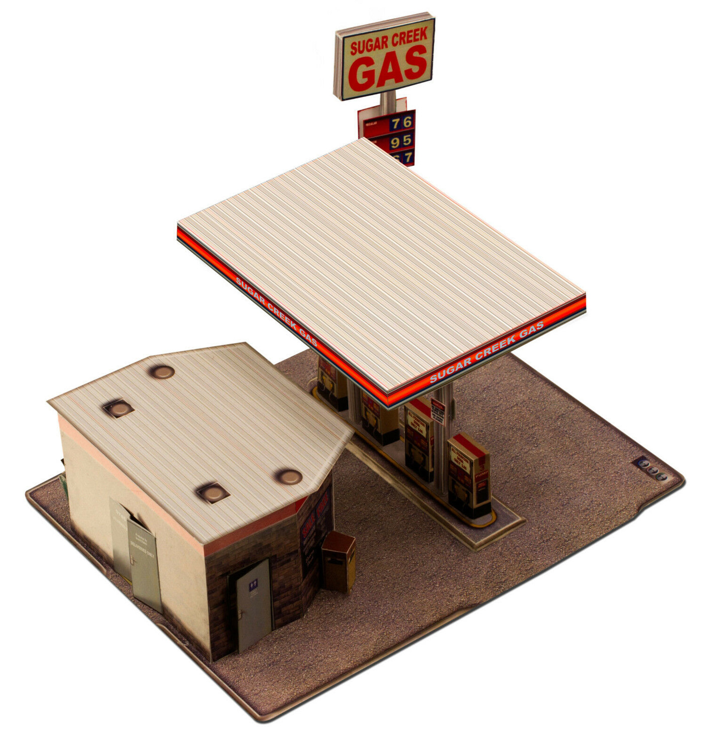 BK 4808 1:48 Scale "Modern Gas Station" Photo Real Scale Building Kit