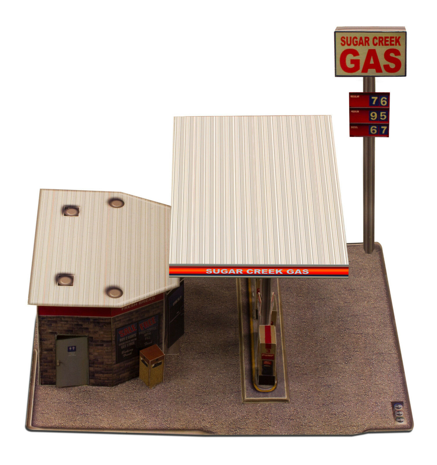 BK 4808 1:48 Scale "Modern Gas Station" Photo Real Scale Building Kit