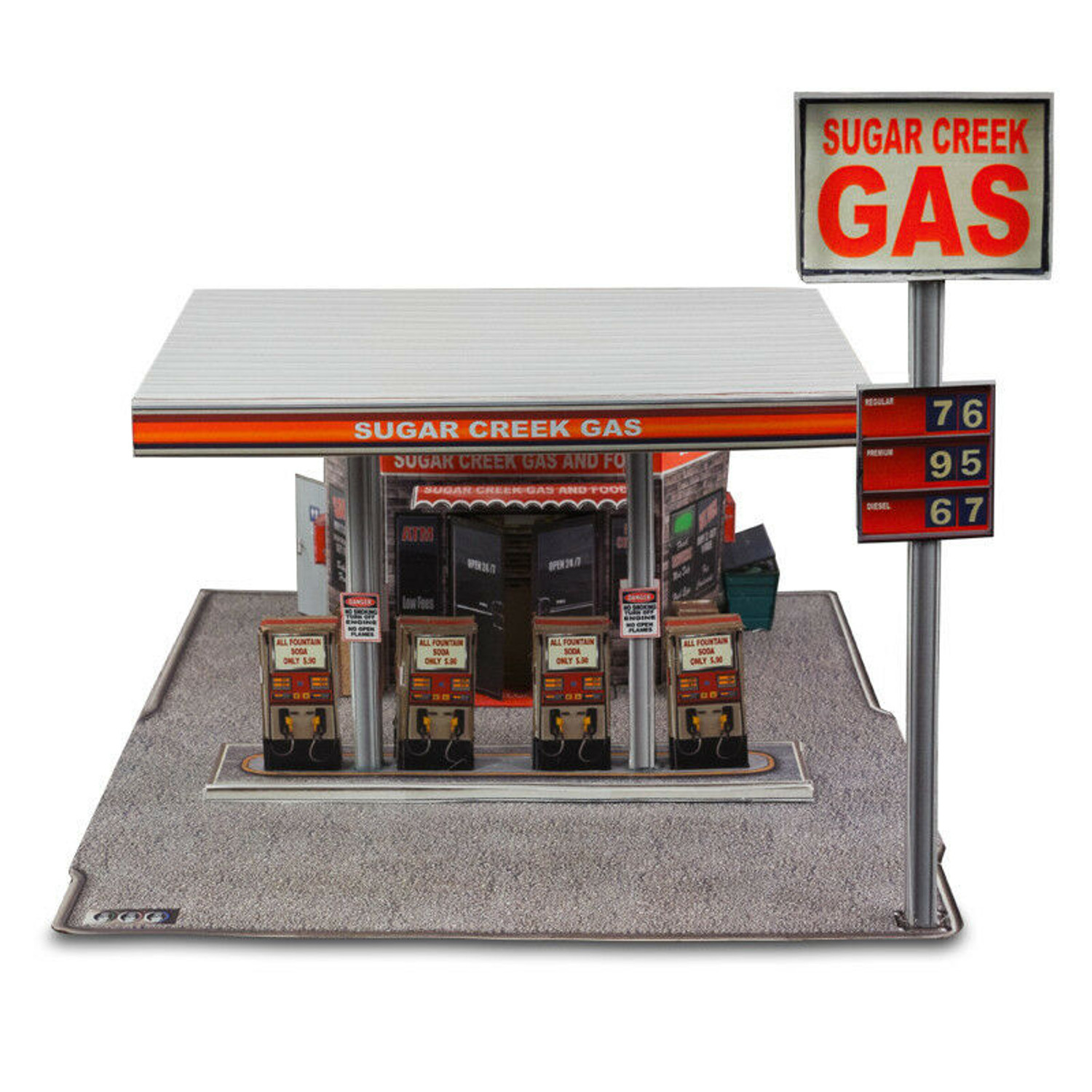 BK 4808 1:48 Scale "Modern Gas Station" Photo Real Scale Building Kit