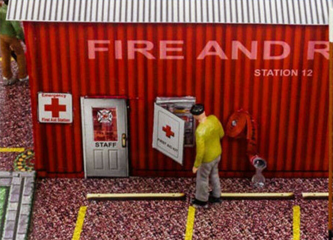 BK 4814 1:48 Scale "Fire Department" Photo Real Scale Building Kit