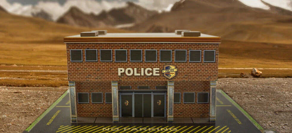 BK 4833 1:48 Scale Police Station Building Kit