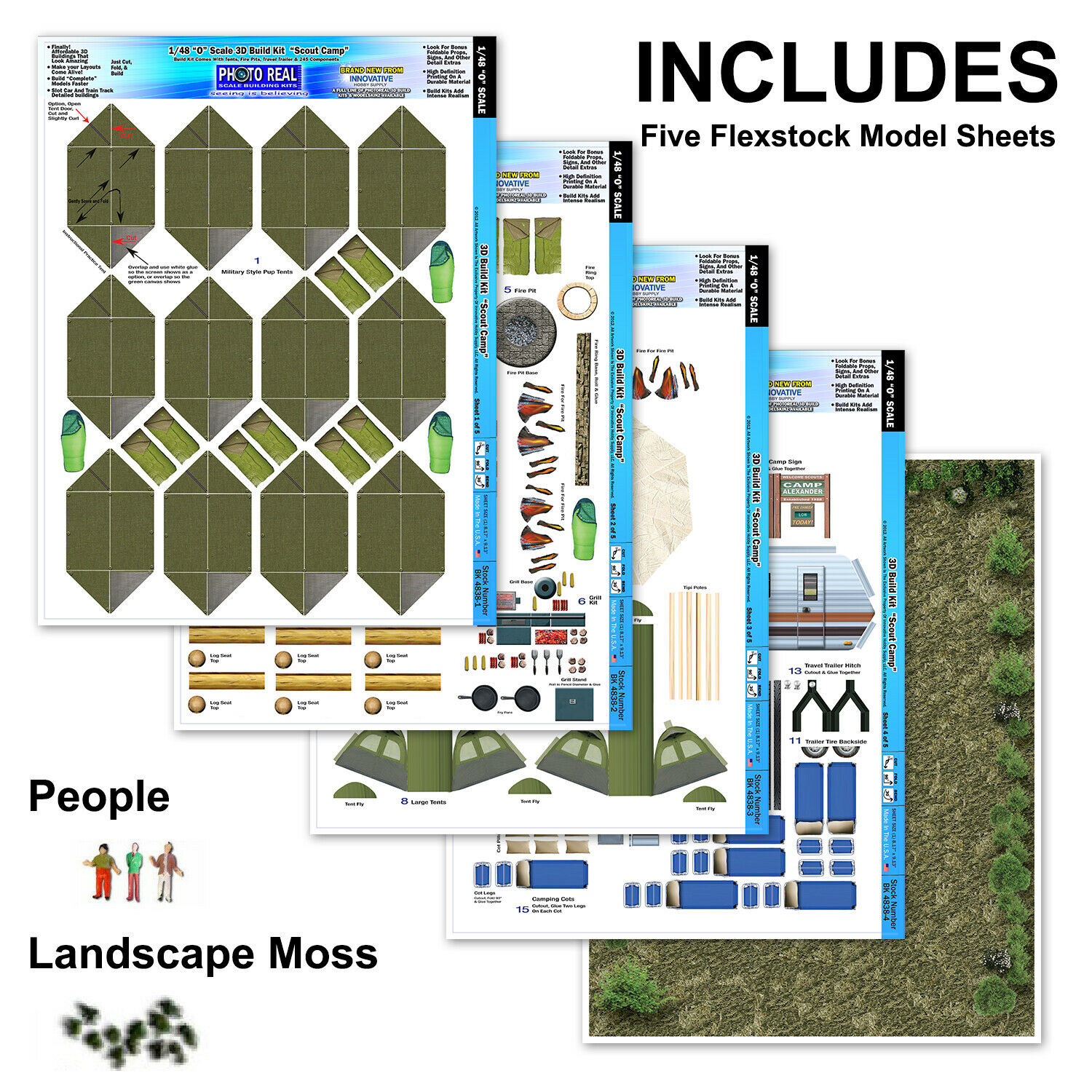 BK 4838 1:48 Scale Scout Camp Model Building Kit for Shop All by
