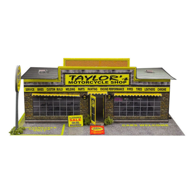 BK 6401 1:64 Scale "Motorcycle Shop" Photo Real Scale Building Kit