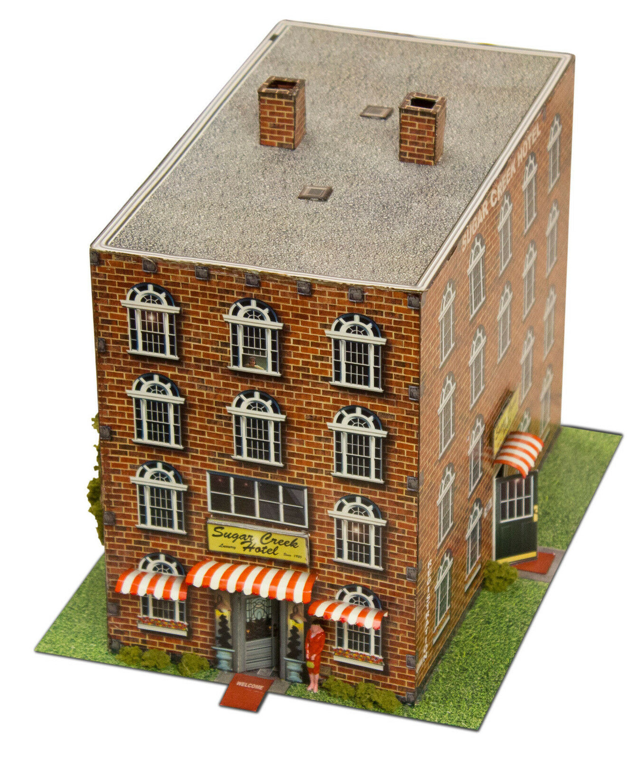 Scale 1:43 DIY Two-floor brick garage service Diorama model kit