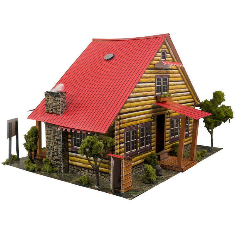 BK 6416 1:64 Scale "Log Cabin" Photo Real Scale Building Kit