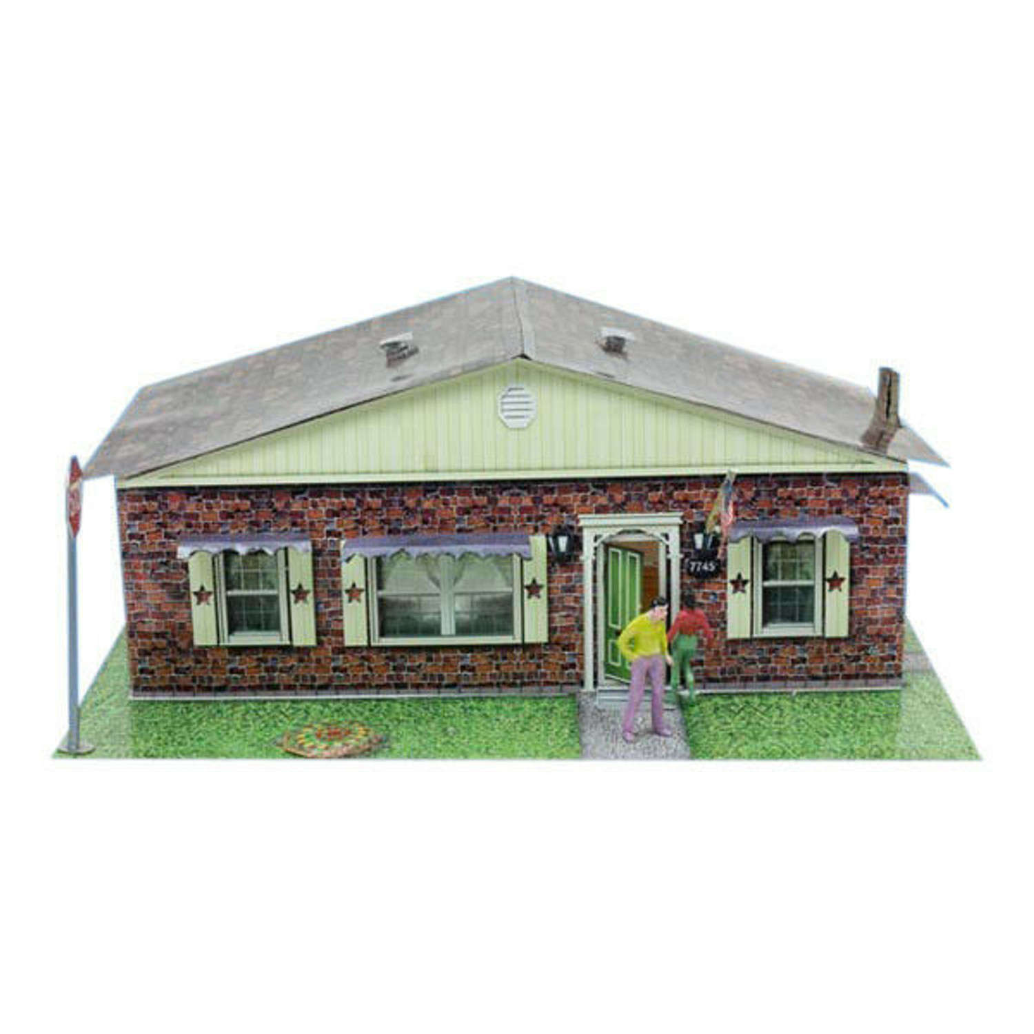 BK 6421 1:64 Scale "Red Brick Rambler" Photo Real Scale Building Kit