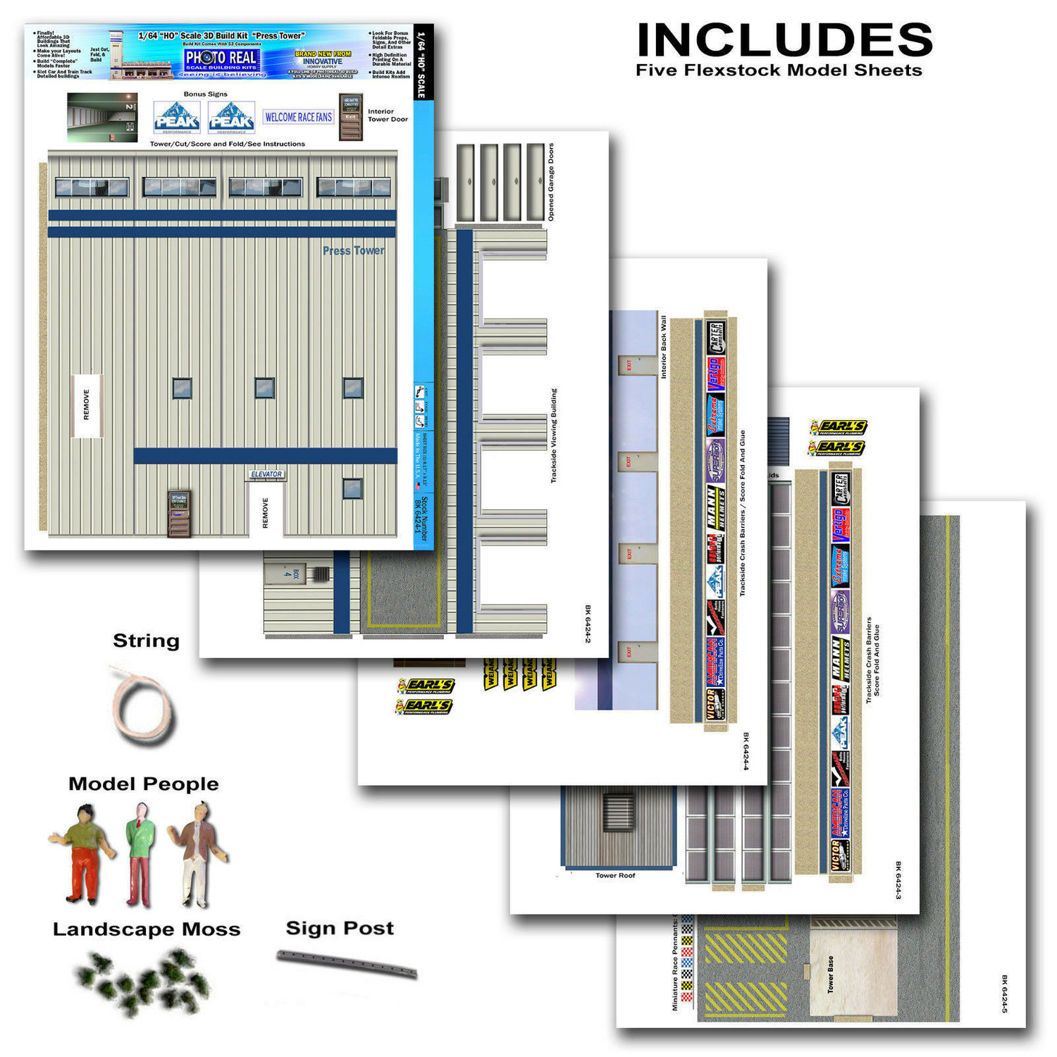 BK 6424 1:64 Scale "Press & Media Tower" Photo Real Scale Building Kit