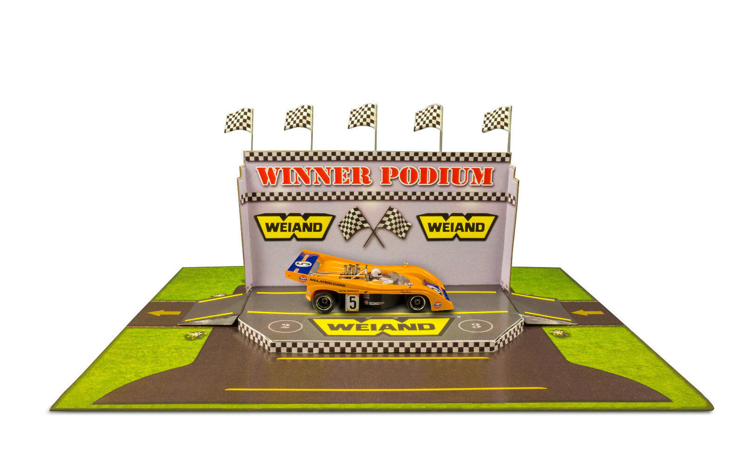 BK 6427 1/64 Slot Car HO "Winners Podium" Photo Real Fits Aurora AFX race tracks