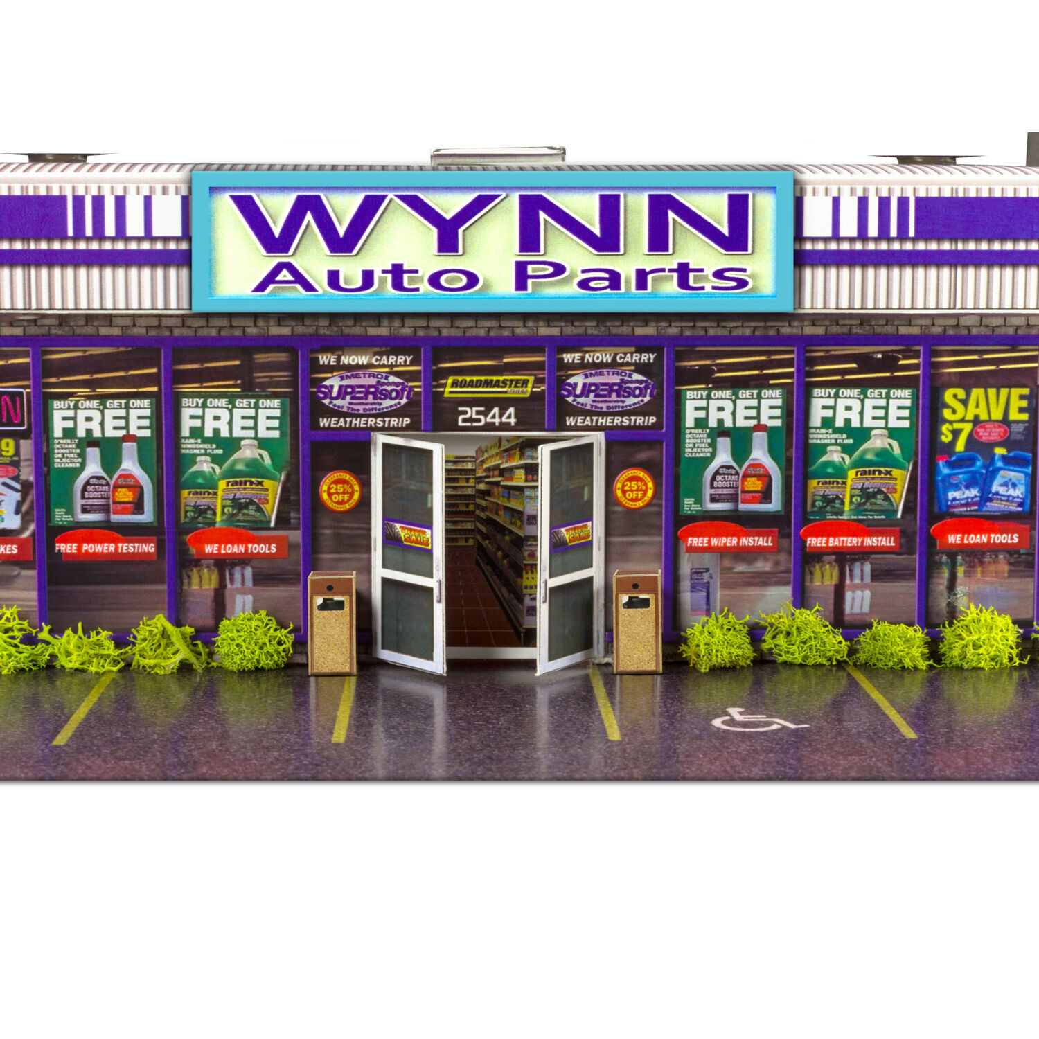 BK 6435 1/64 Slot Car HO Wynn Auto Parts Store Photo Real Kit Model Diorama Scenery