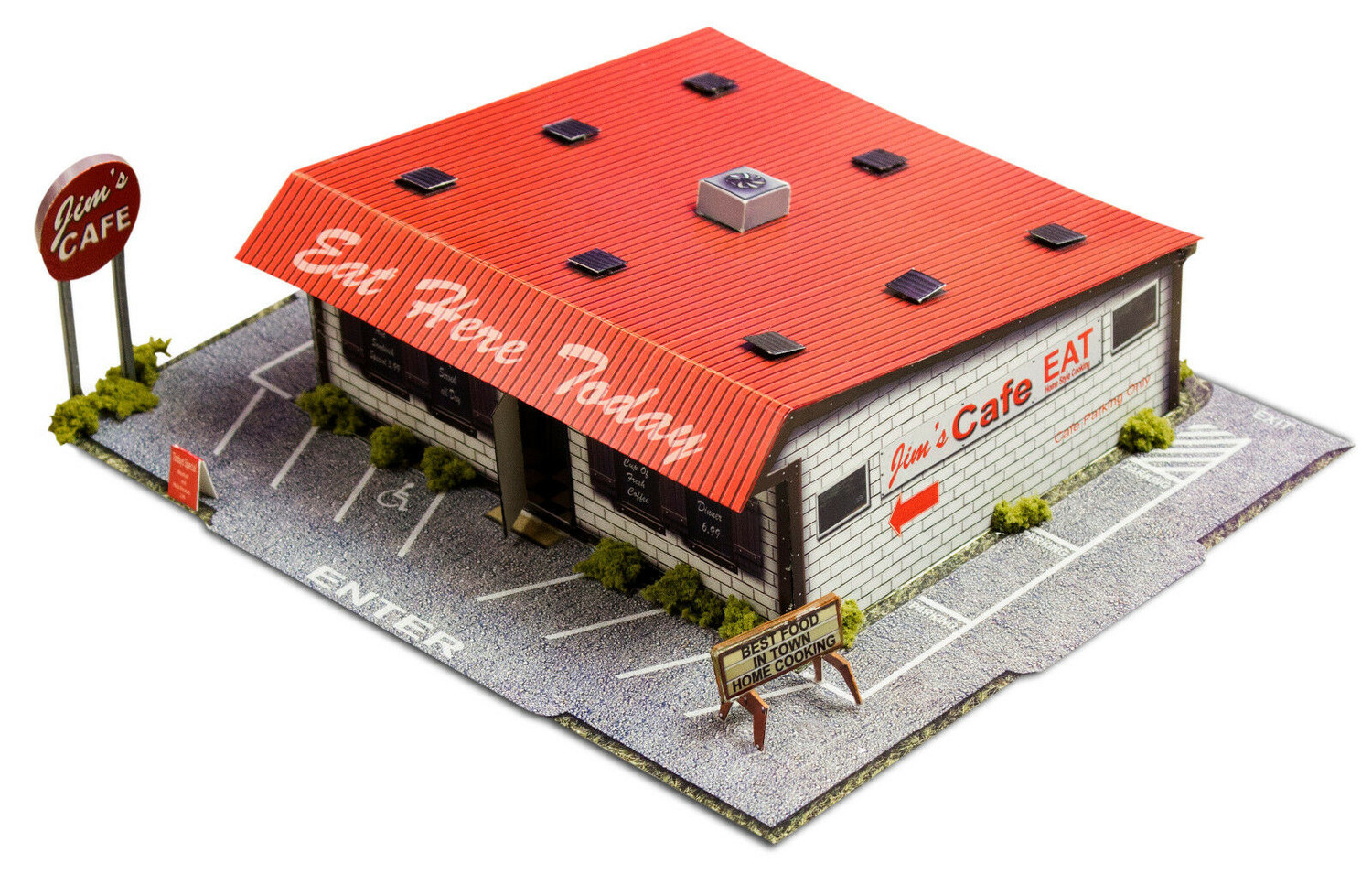 BK 8707 1:87 Scale "Diner & Bait Shop" Photo Real Scale Building Kit