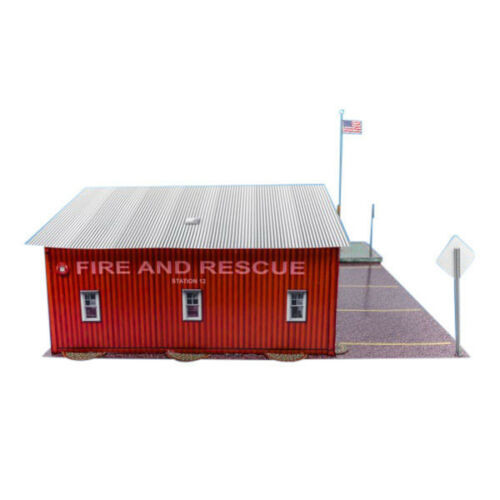 BK 8711 1:87 Scale "Gas Station & Fire Department" Photo Real Scale Building Kit