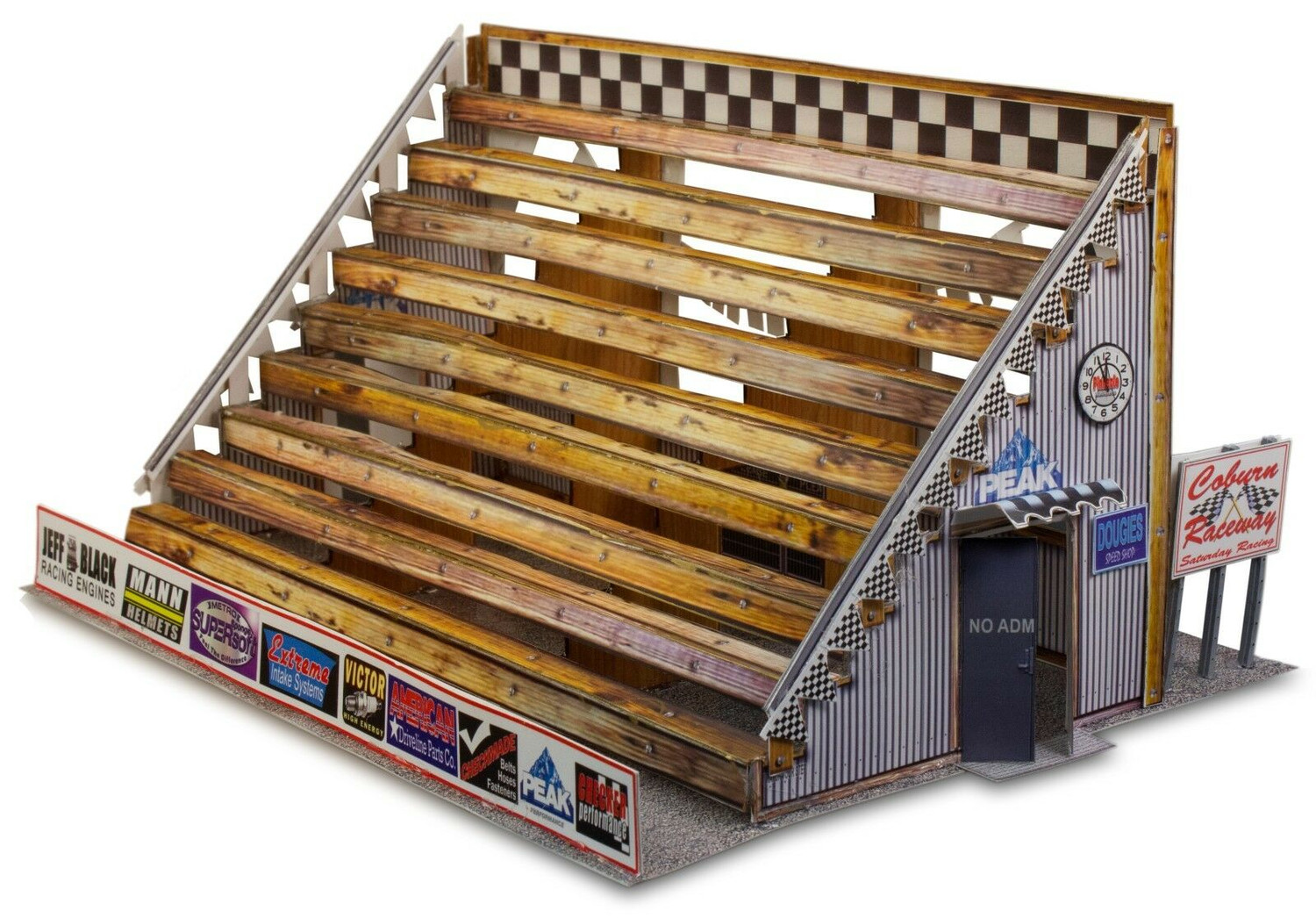 BK 8712 1:87 Scale "Four Stall Pit Garage & Bleachers" Photo Real Scale Building Kit