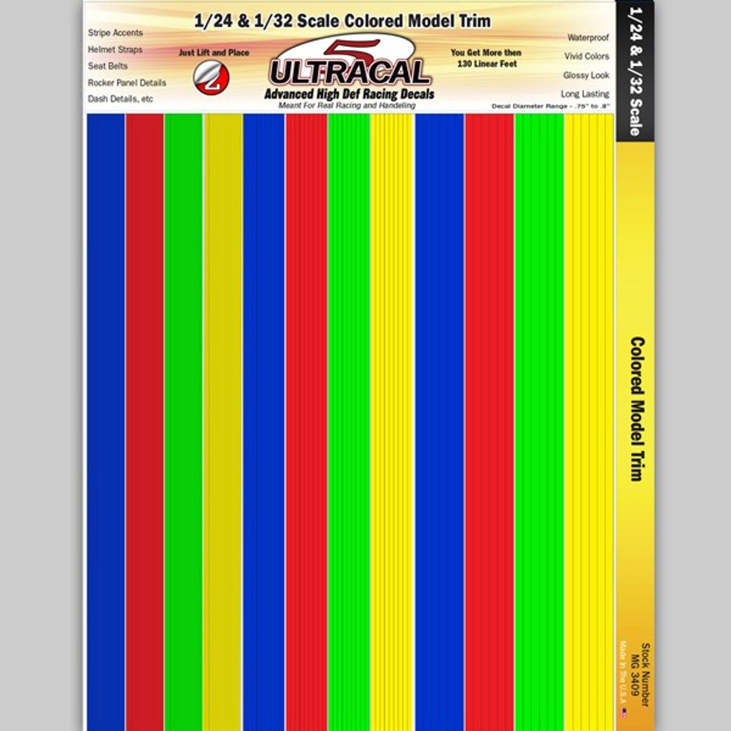 MG 3409 Ultracal Racing Colored Model Trim 1/24 & 1:32 Scale