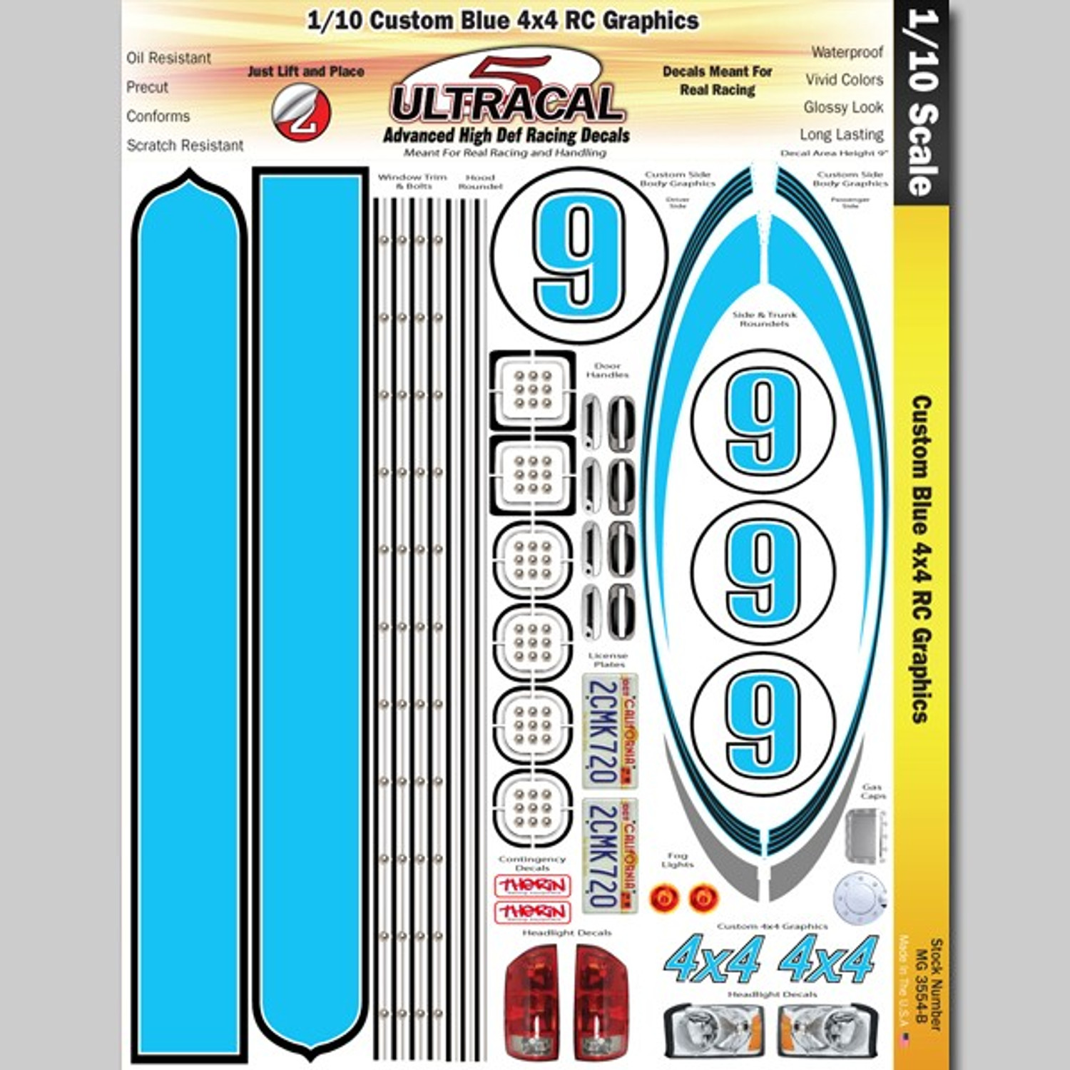 MG 3554-B UltraCal Custom Blue RC 4x4 Graphics