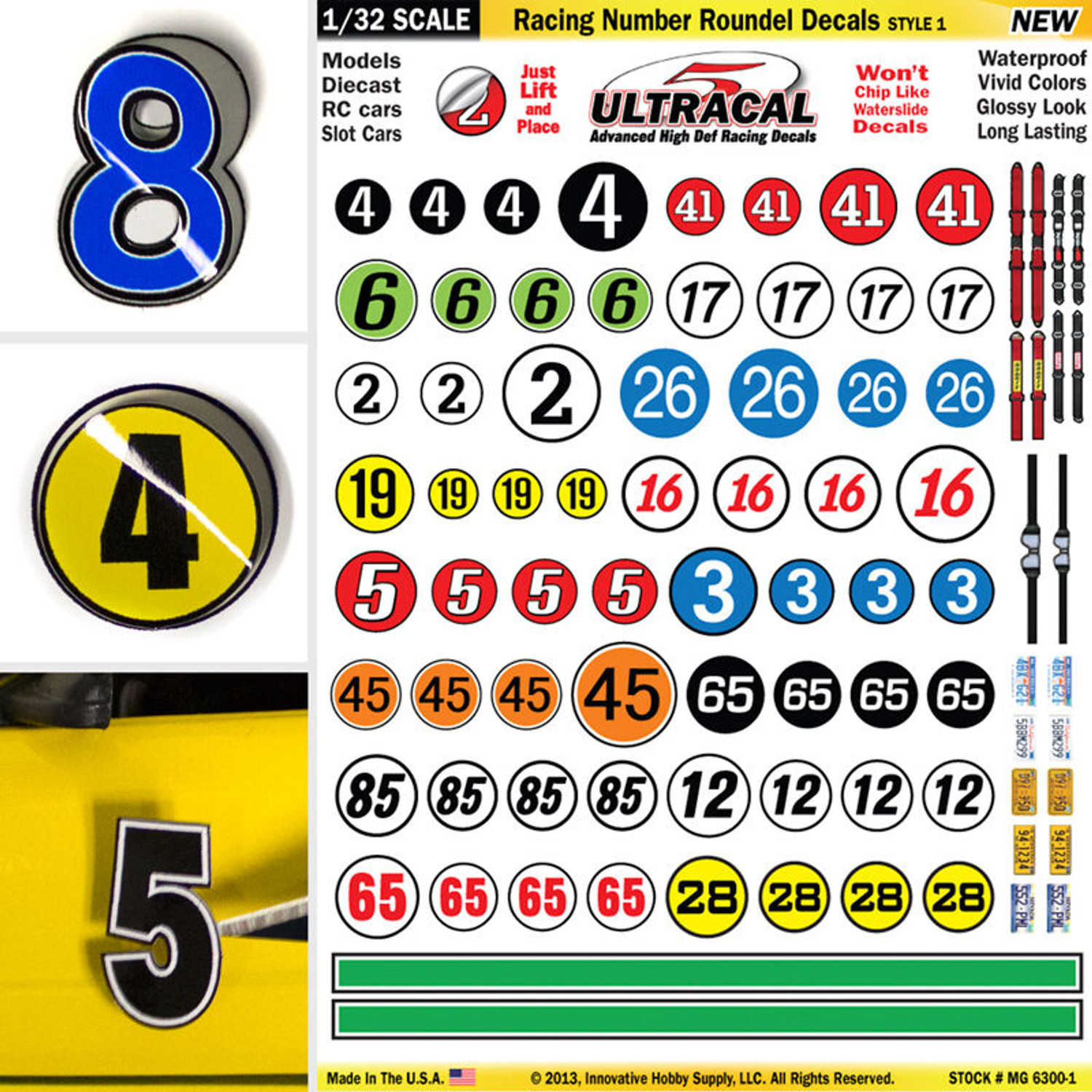 MG 6300-1 Ultracal Racing Roundel Decals Style 1