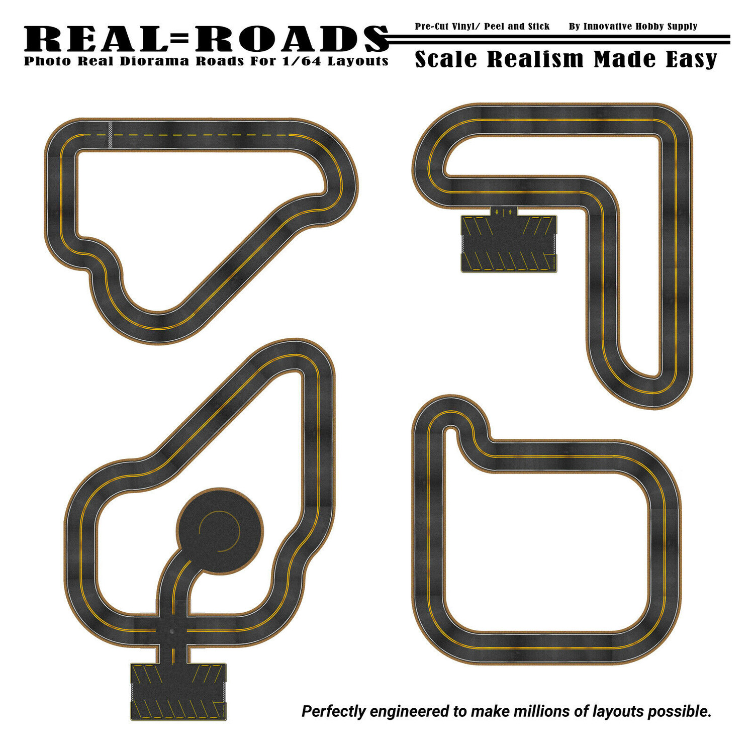 MG 9004 1/64 Scale Model Real Roads STYLE-4 Curves & Turns for