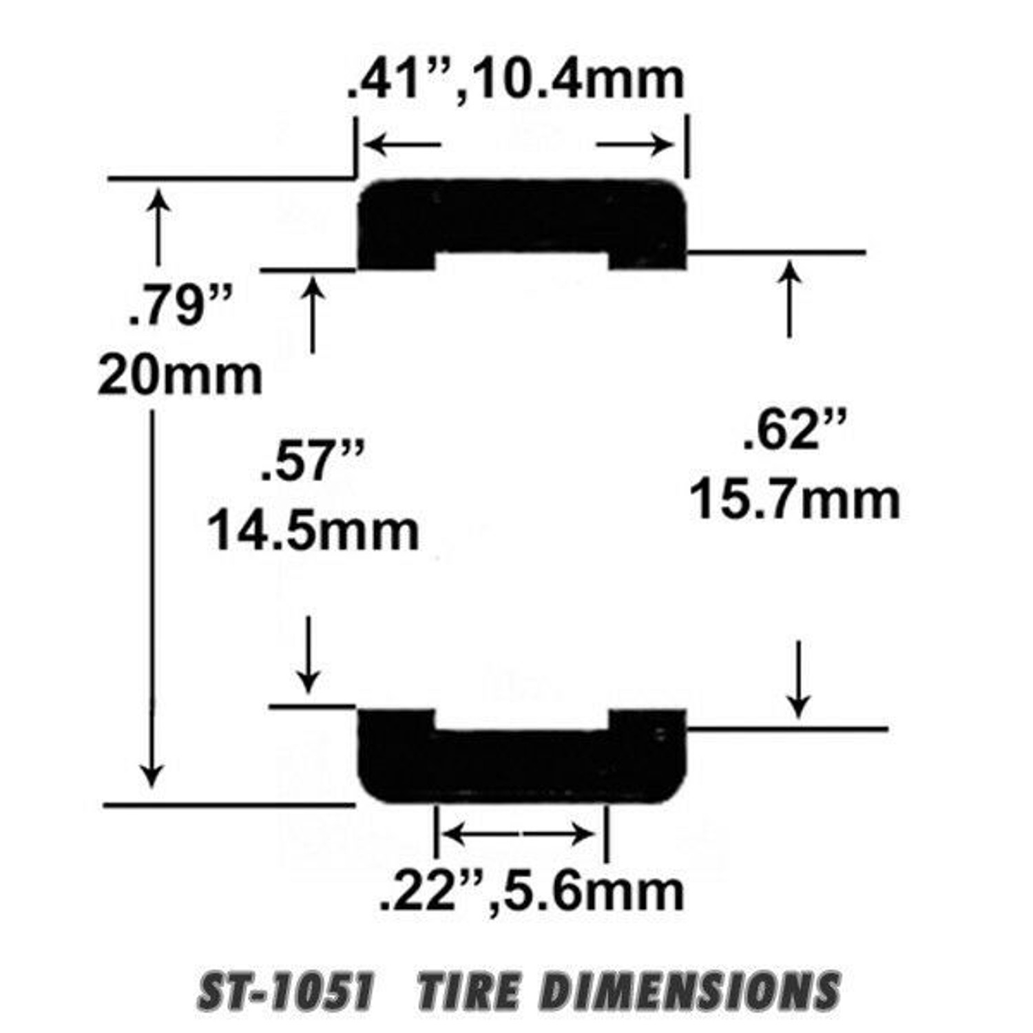 ST 1051 1/32 Scale Slot Car Tire for Fly C5 Corvette