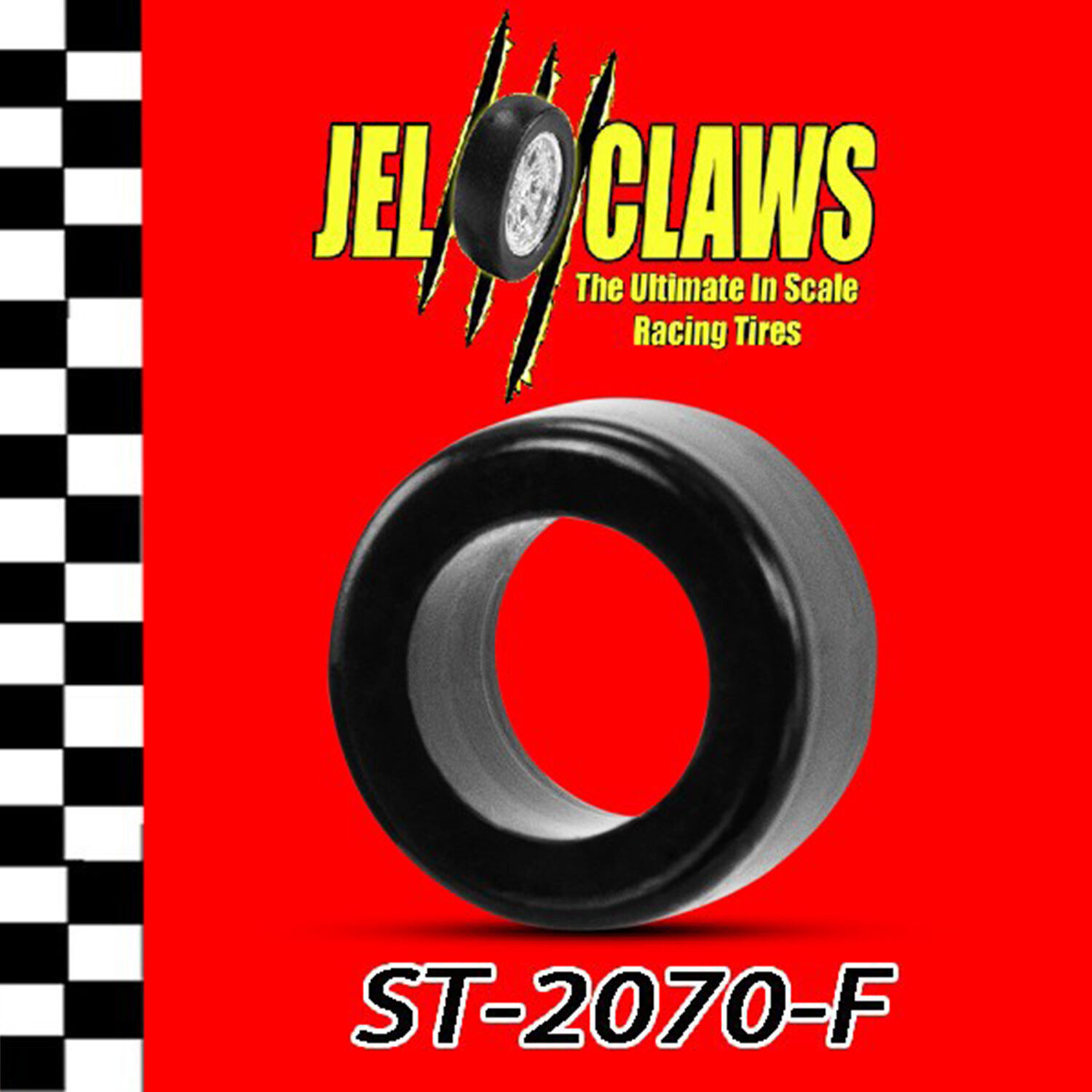 ST 2070-F 1/64 HO Scale Slot Car Tire for Tyco Magnum 440-X2, Mega G, Tomy AFX Turbo - Fronts