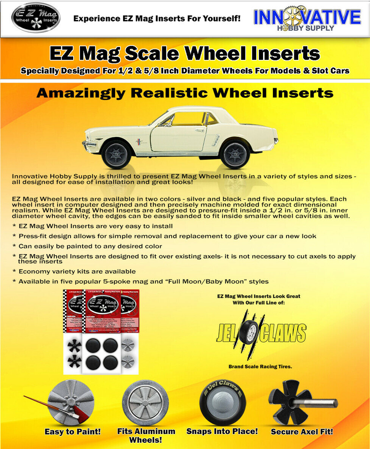 WI 2903-S Silver Classic Five Spoke Mag EZ Mag Wheel Inserts With Circular Backer