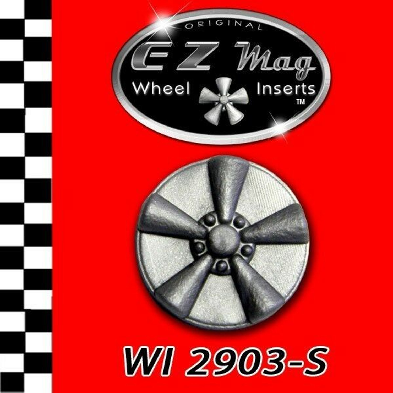 WI 2903-S Silver Classic Five Spoke Mag EZ Mag Wheel Inserts With Circular Backer