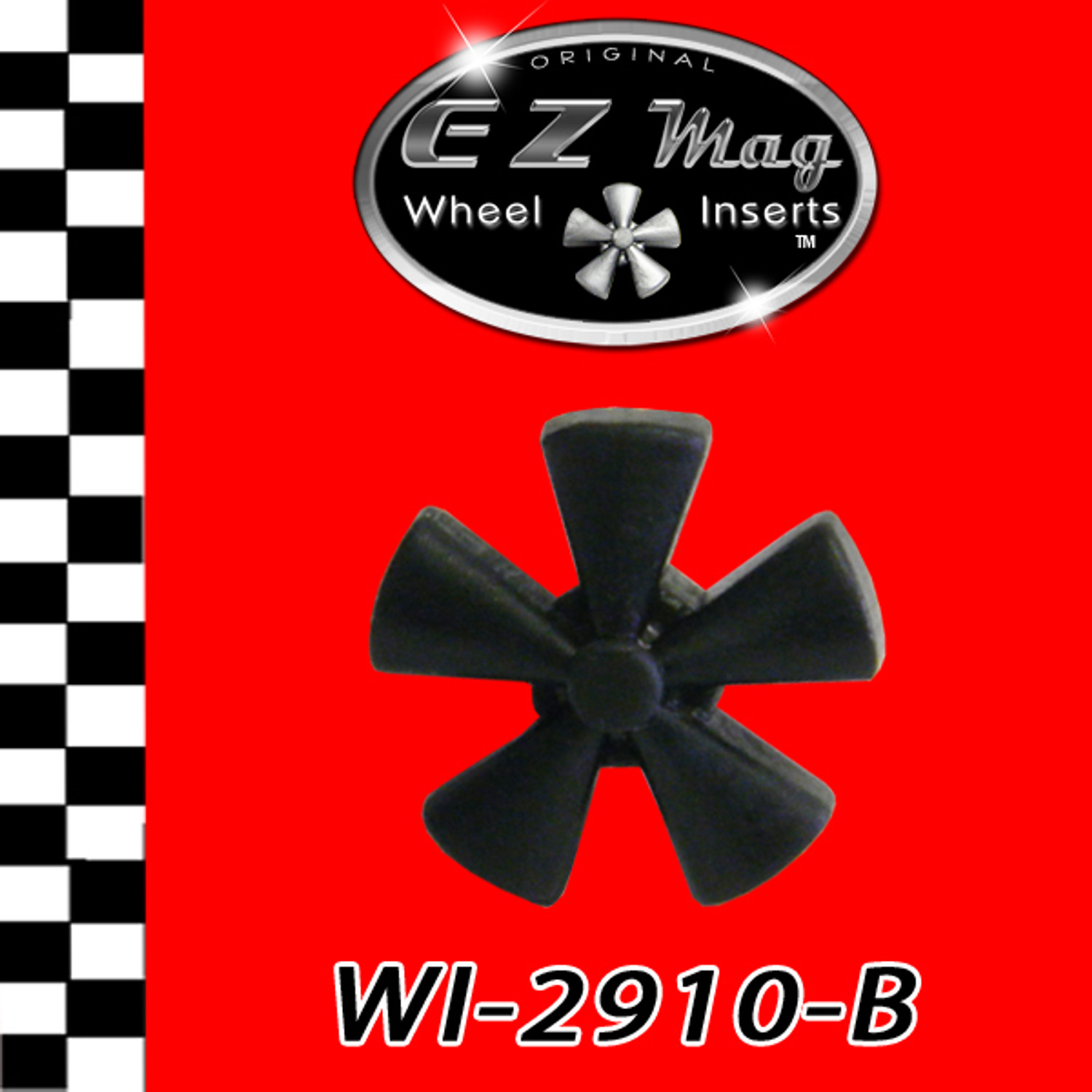 WI-2910-B Black Five Spoke Classic Mag EZ Mag Wheel Inserts