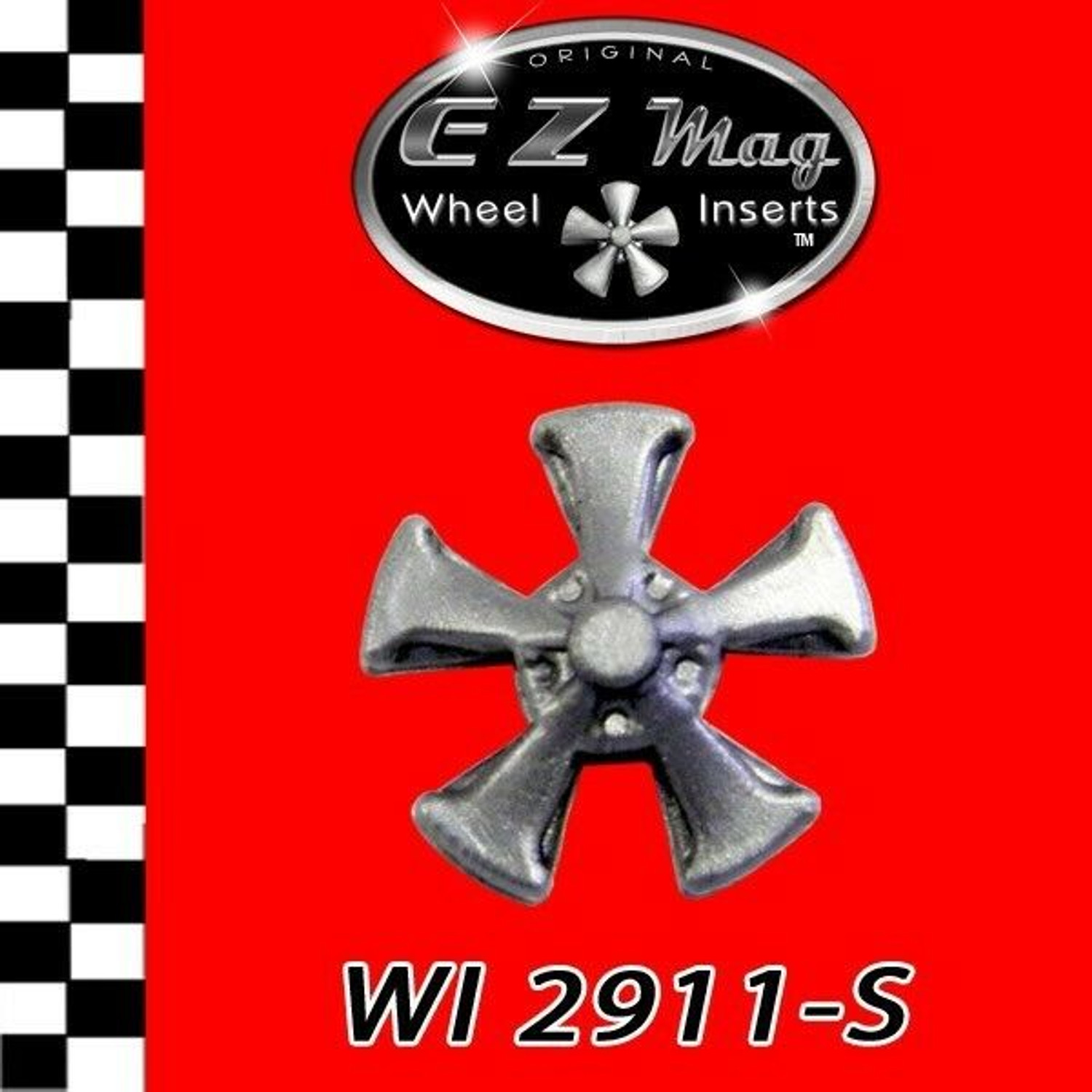 WI-2911-S Silver Five Spoke Classic "Keystone Style" EZ Mag Wheel Inserts