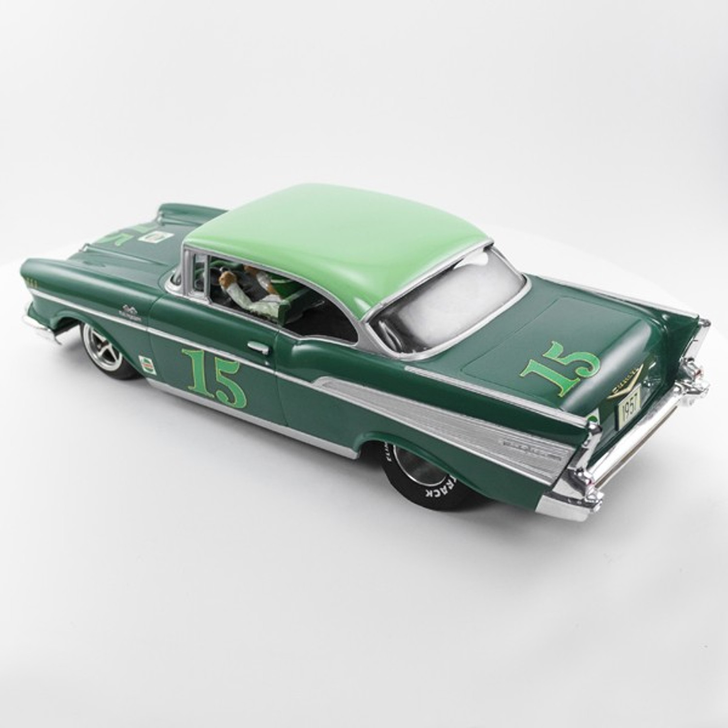 Stock Number: 16160 Green 57 Chev 2DR Drag Car by Parma/Revell