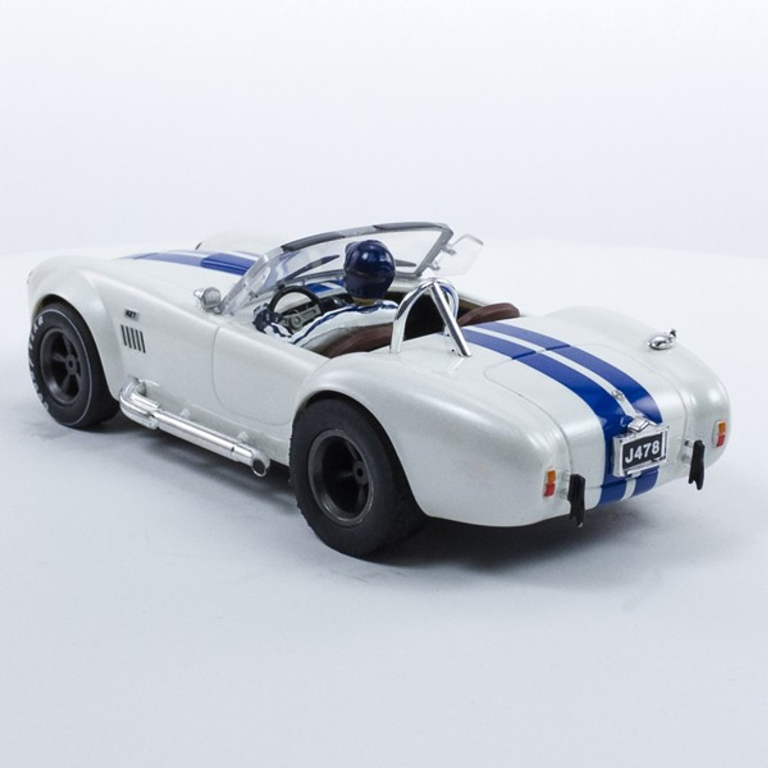 Stock Number: 16223 - White Blue Stripe Car by Unknown